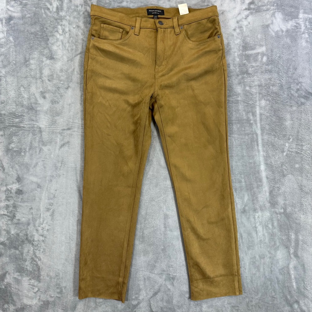 Banana Republic High Rise Slim Suede Pants Women's 12/31 Tn Brown Pants